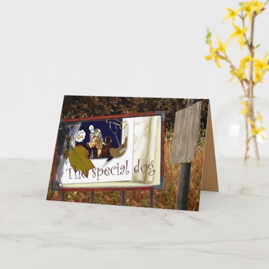 De speciale hond kaart (Gele Bloem)