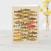 De Species van de forel & van de Zalm Kaart (Gele Bloem)