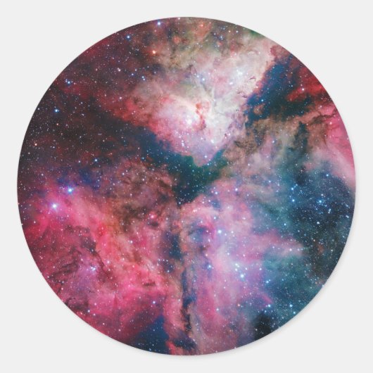 De spectaculaire stervormende Carina Nebula Ronde Sticker (Voorkant)