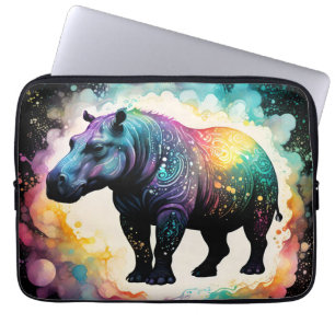 De Spectrale Nijlpaard: Een holografische reis Laptop Sleeve