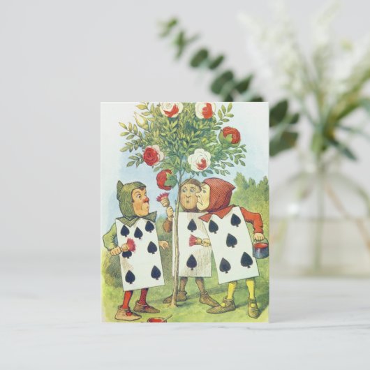 De speelkaarten die de Struik van het Roos schilde Briefkaart (Staand voorkant)