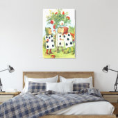 De speelkaarten die de Struik van het Roos schilde Canvas Afdruk (Insitu (Slaapkamer))