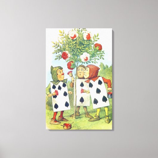 De speelkaarten die de Struik van het Roos schilde Canvas Afdruk (Voorkant)