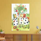 De speelkaarten die de Struik van het Roos schilde Canvas Afdruk (Insitu (Woonkamer))