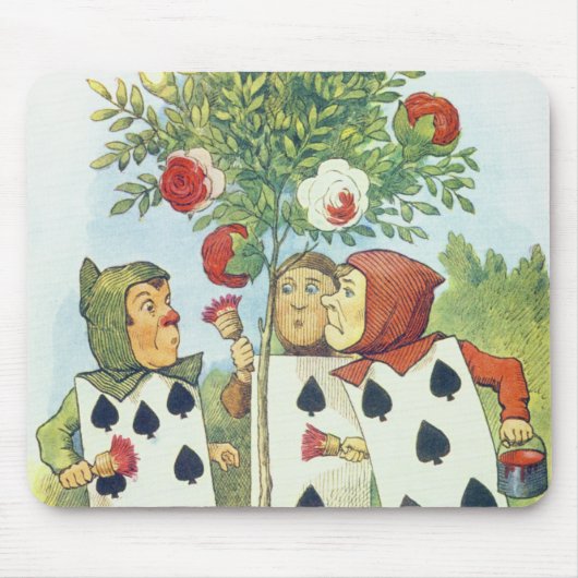 De speelkaarten die de Struik van het Roos schilde Muismat (Voorkant)