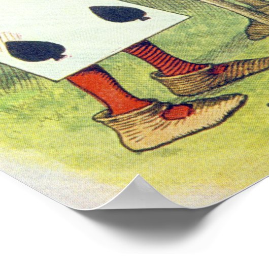 De speelkaarten die de Struik van het Roos schilde Poster (Hoek)