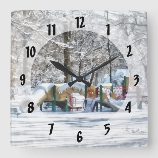 De Speelplaats van de winter Vierkante Klok (Voorkant)