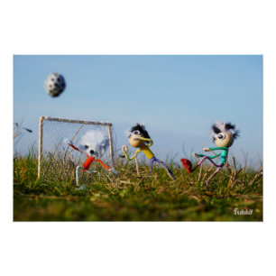 De speelse Fubby's die voetbal spelen. Perfect Poster