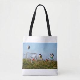 De speelse Fubby's die voetbal spelen. Tote-Bag Tote Bag
