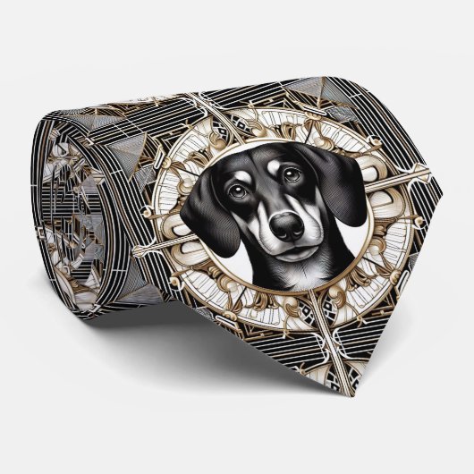 De Speelse Hond Liefhebber | Daschund Honden Vader Stropdas (Opgerold)