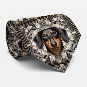 De speelse hondenliefhebber   Dasachtige hond papa Stropdas