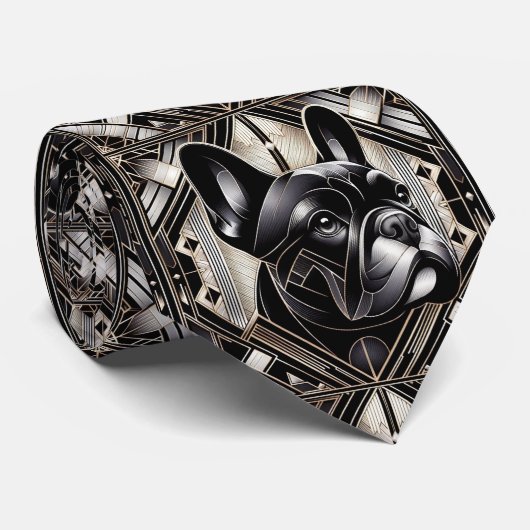 De speelse hondenliefhebber | Franse Bulldog Hond Stropdas (Opgerold)