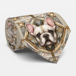 De speelse hondenliefhebber Franse Bulldog Papa Stropdas