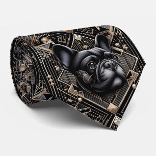 De speelse hondenliefhebber Franse Bulldog Papa Stropdas
