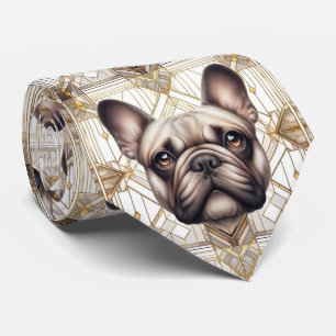 De speelse hondenliefhebber Franse Bulldog Papa Stropdas