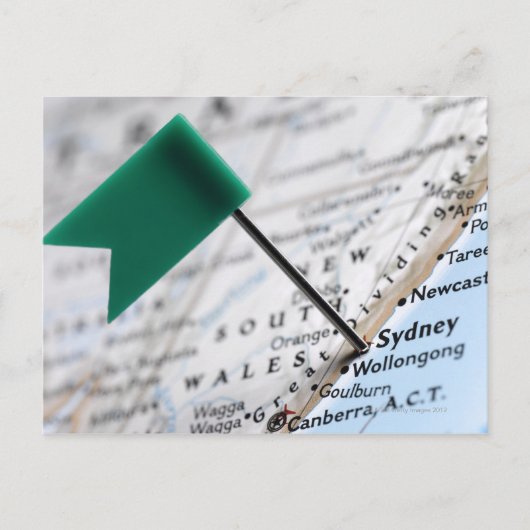 De speld van de kaart die in Sydney, Australië op  (Voorkant)