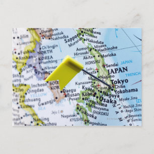De speld van de kaart die in Tokio, Japan op kaart