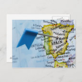 De speld van de kaart in Madrid, Spanje op kaart, (Voorkant / Achterkant)