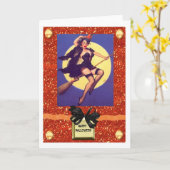 DE SPELD VAN HALLOWEEN OP DE HEKS VAN HET MEISJE KAART (Gele Bloem)