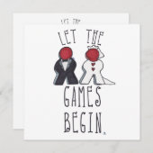 De Spelen Beginnen Meeple Huwelijk Kunst Aankondiging (Voorkant / Achterkant)