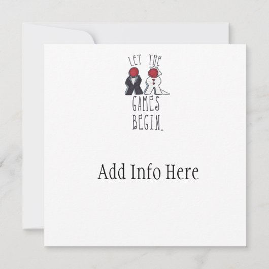 De Spelen Beginnen Meeple Huwelijk Kunst Aankondiging (Achterkant)