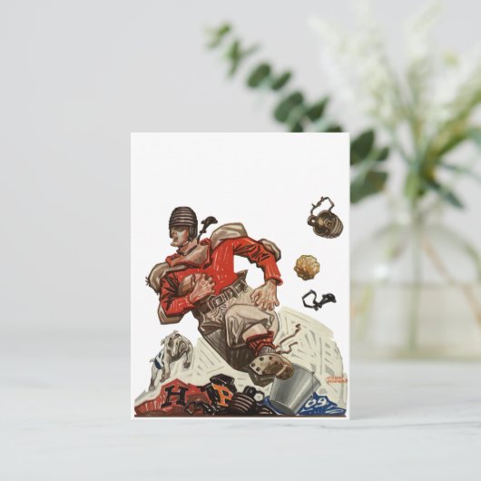  de Speler die van het Football Quarterback van Sp Briefkaart (Staand voorkant)