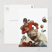  de Speler die van het Football Quarterback van Sp Briefkaart (Voorkant / Achterkant)