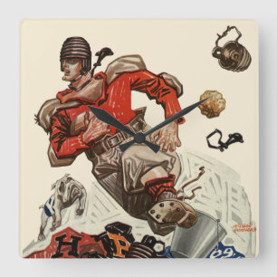  de Speler die van het Football Quarterback van Sp Vierkante Klok