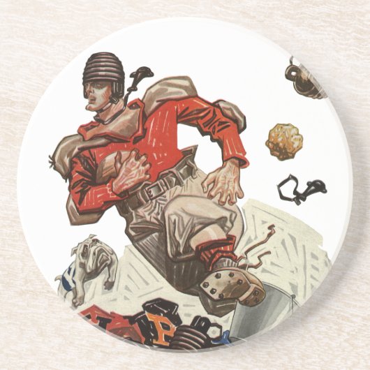  de Speler die van het Football Quarterback van Sp Zandsteen Onderzetter (Voorkant)