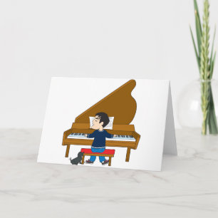 De Speler en de Hond van de piano Kaart