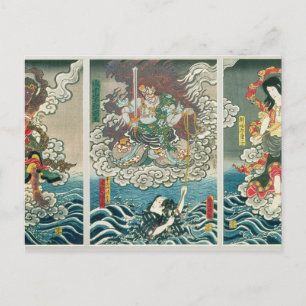 De speler Ichikawa Ebizo V als de godheid Fudo Myo Briefkaart