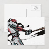 De speler slingerende knuppel van het honkbal, briefkaart (Voorkant / Achterkant)