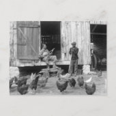 De Speler van de Banjo van het boerenerf, 1927 Briefkaart (Voorkant)