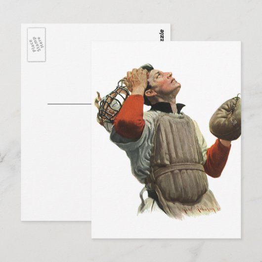 De  Speler van de Baseball van de Sport, Catcher o Briefkaart (Voorkant / Achterkant)