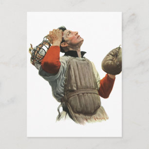 De  Speler van de Baseball van de Sport, Catcher o Briefkaart