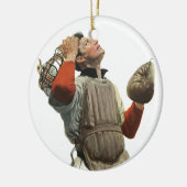 De  Speler van de Baseball van de Sport, Catcher o Keramisch Ornament (Links)