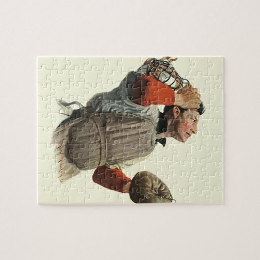 De Speler van de Baseball van de Sport, Catcher o Legpuzzel (Horizontaal)
