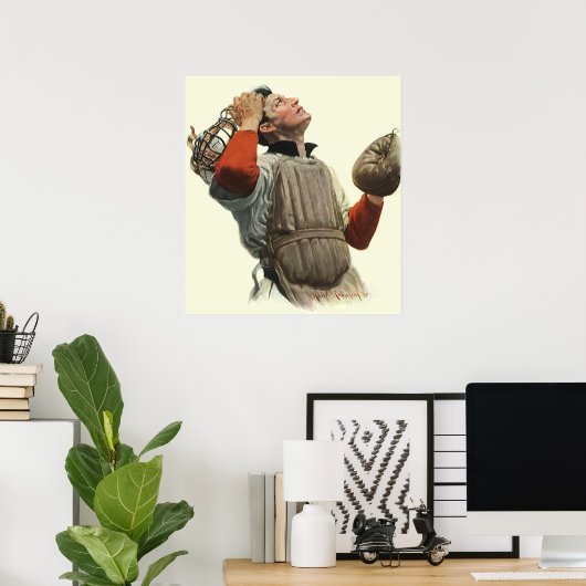 De  Speler van de Baseball van de Sport, Catcher o Poster (Thuiskantoor)