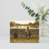 De speler van de Harmonika - Pont des Arts, Parijs Briefkaart (Staand voorkant)