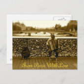 De speler van de Harmonika - Pont des Arts, Parijs Briefkaart (Voorkant / Achterkant)