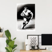 De Speler van de Rugby trekt - Kunstdruk Poster (Thuiskantoor)