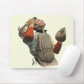 De  Speler van de Sport Baseball, Catcher kijkt om Muismat (Met muis)