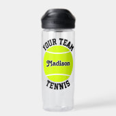 De Speler van de tennis en de Naam van het Team Pe Waterfles (Achterkant)