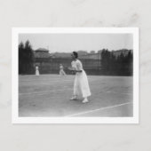 De Speler van de Tennis van de vrouw die klaar Fot Briefkaart (Voorkant)