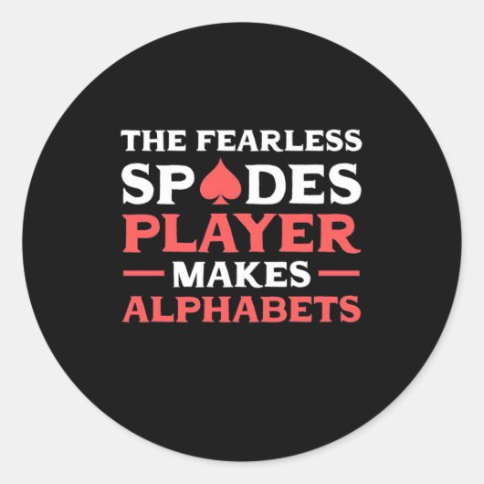 De speler van de Veertenschoppen Ronde Sticker (Voorkant)