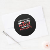 De speler van de Veertenschoppen Ronde Sticker (Envelop)