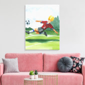 De Speler van de Voetbal die een bal door Jay Thro Canvas Afdruk (Insitu (Woonkamer))