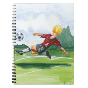De Speler van de Voetbal die een bal door Jay Thro Notitieboek