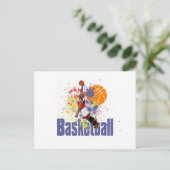 De Speler van het basketbal met de Plonsen van de Briefkaart (Staand voorkant)