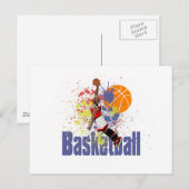 De Speler van het basketbal met de Plonsen van de Briefkaart (Voorkant / Achterkant)